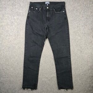 AGOLDE Toni Jeans Womens 30 Black Distressed Raw Hem Skinny Denim Grunge Punk